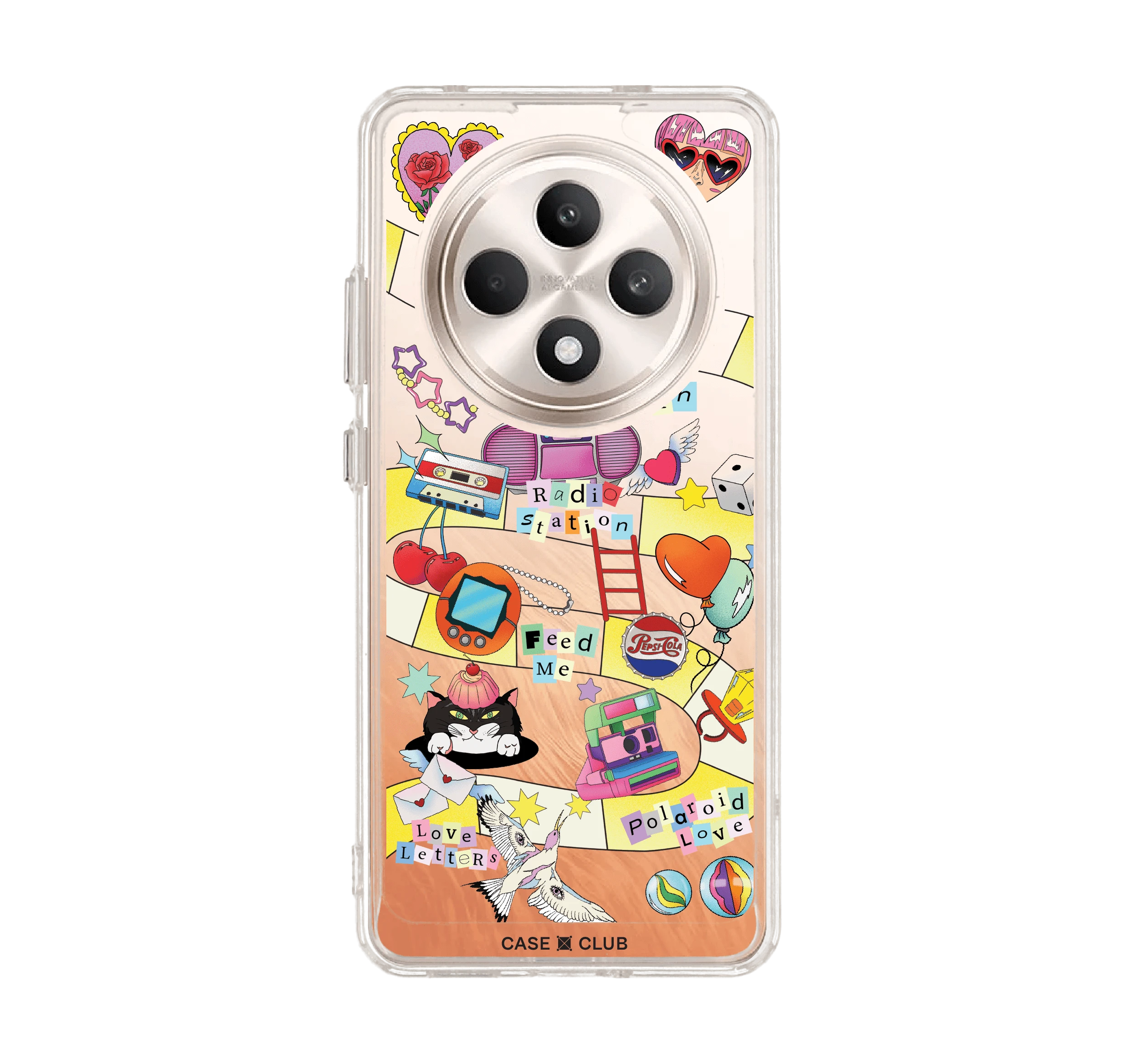 oppo reno 12f clear case snake & ladder by bomfha